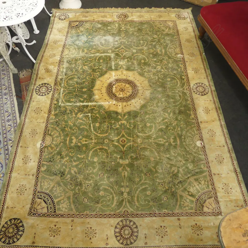 LG MACHINED SILK STYLE RUG; GREEN TONES 3000x1810mm Image 1++