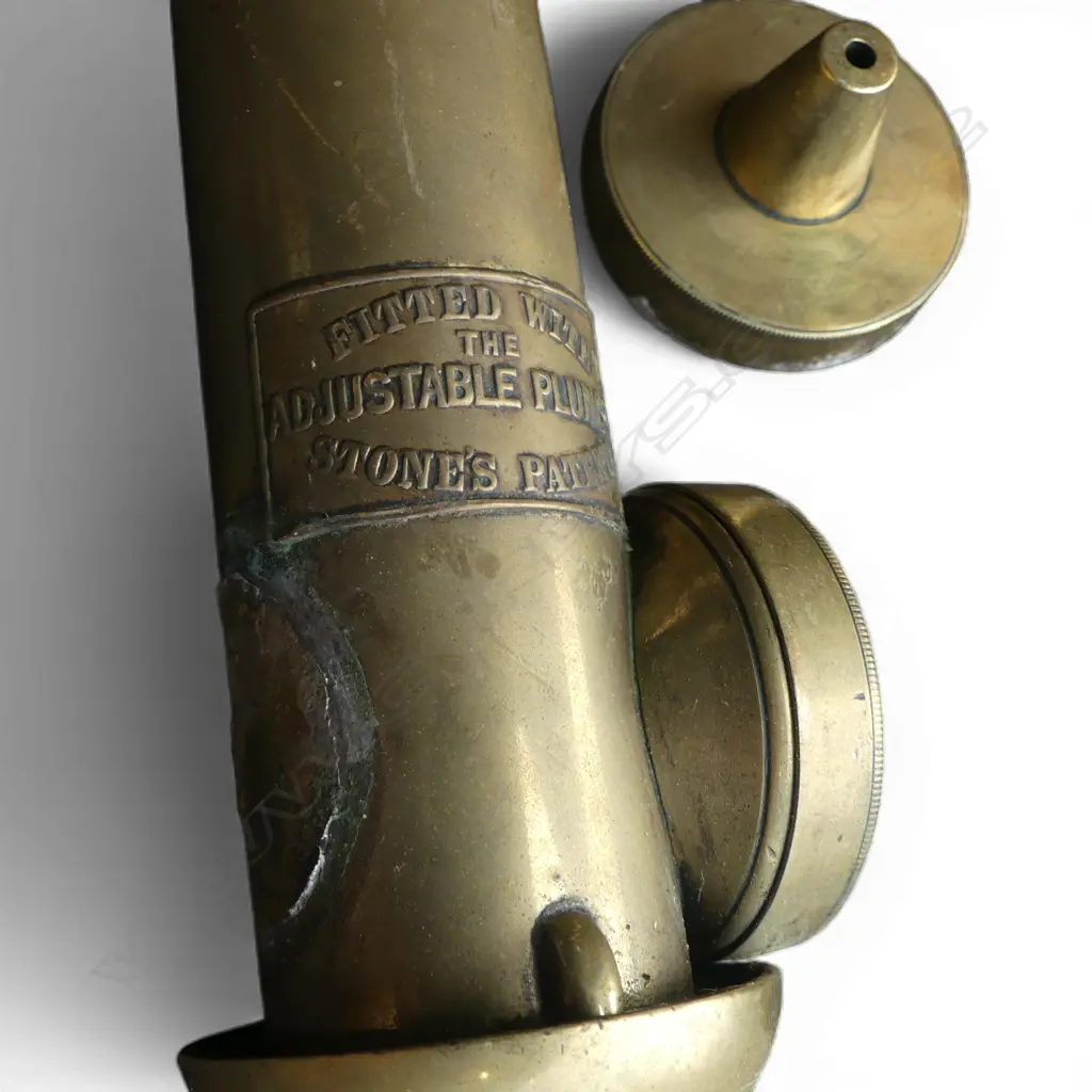 OLD BRASS JAM PAN + PUMP SPRAYER with loose fitting. Provenance: Ex. estate of Adrian Michael Garrett. Kerikeri  Image 1++