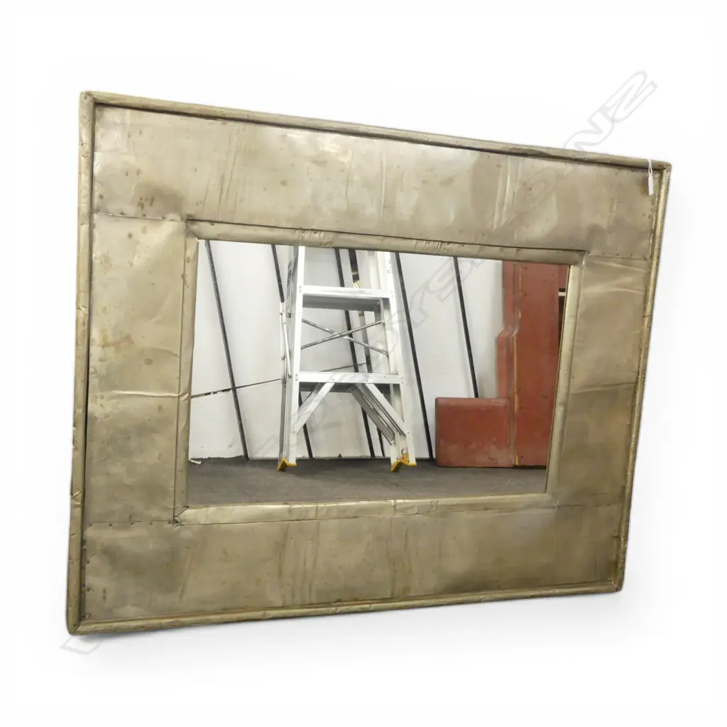 CONTEMPORARY MIRROR WITH BEATEN METAL FRAME 800 X 1000mm Image 1++