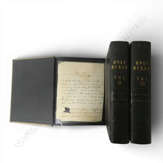 3 VOLUMES THE HOLY BIBLE PRINTED 1830 H300MM