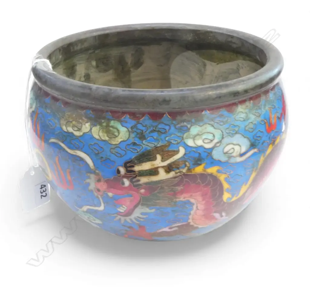 CLOISONNE BOWL H.115mm, 180mm dia Image 1++