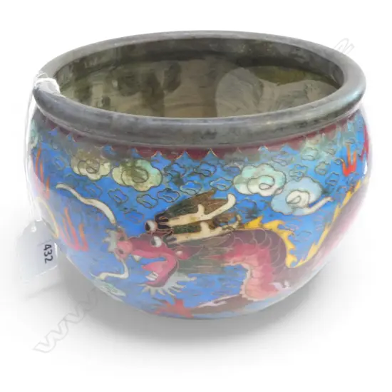 CLOISONNE BOWL H.115mm, 180mm dia