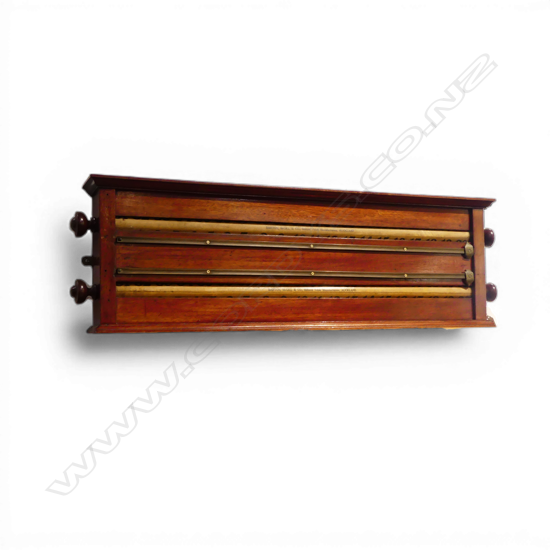 VINTAGE 'BARTON McGILL & Co' BILLIARDS SCORE BOARD wood & brass W.925mm
