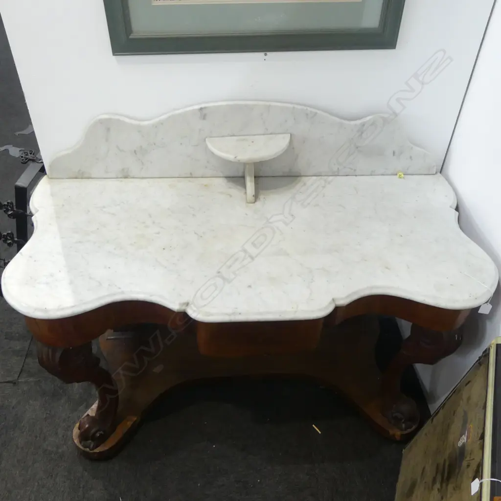 VICTORIAN MARBLE TOP WASHSTAND 1190x540x1000mm approx. Image 1++