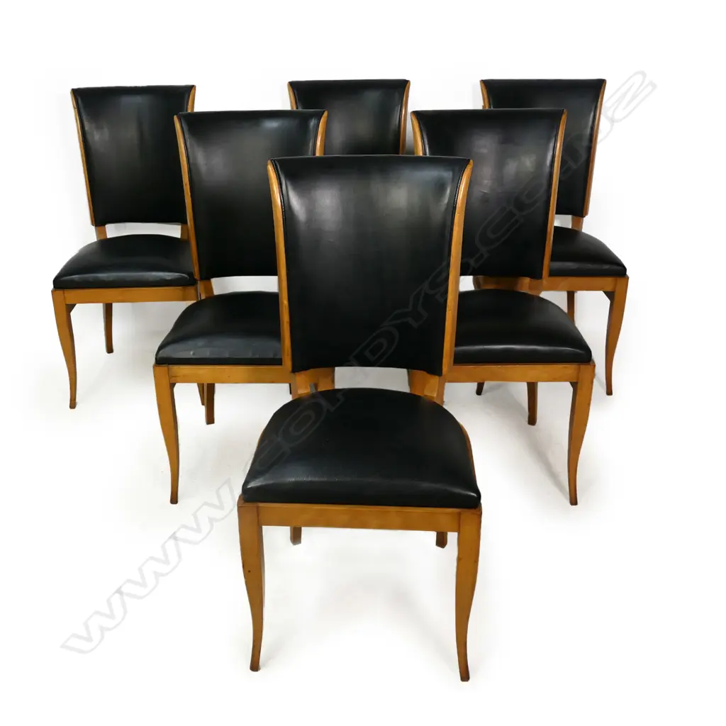 A stylish set of six French 1930's Art Deco dining chairs, Image 1++