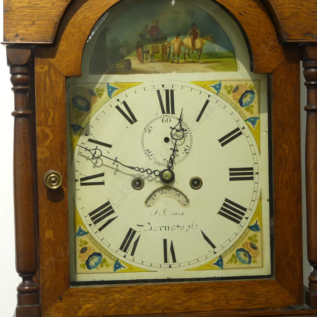 A 19thC oak loncase clock, Image 1++