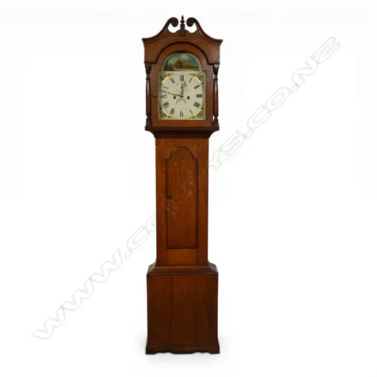 A 19thC oak longcase clock,