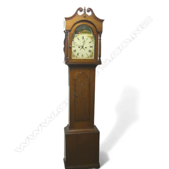 ANTIQUE OAK LONG CASE CLOCK - J. JONES, BARNSTAPLE 460x250x2130mm