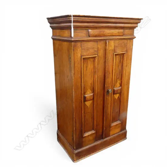 Late Victorian mahogany apprentice type SMALL 2 DOOR OAK CABINET H710 W430MM
