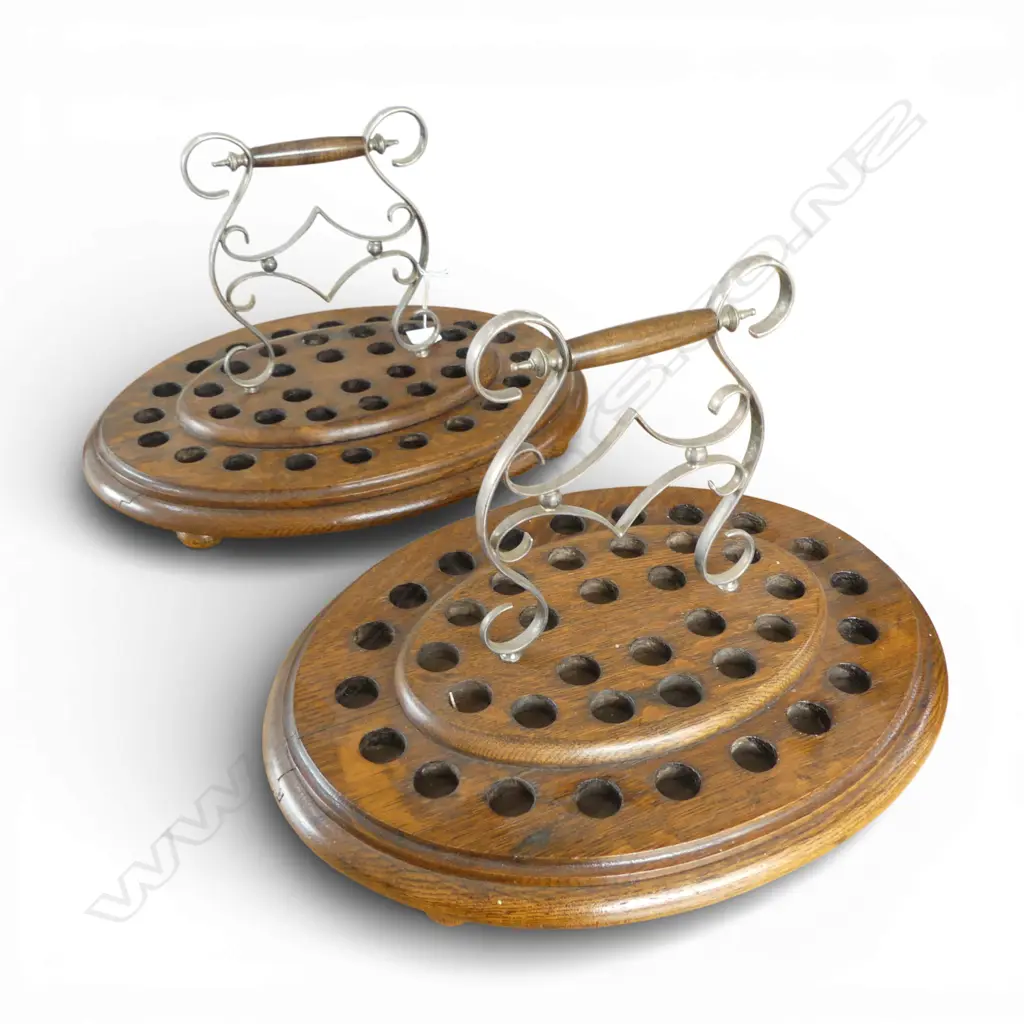 2 SCOTTISH OAK COMMUNION TRAYS W.400mm Image 1++