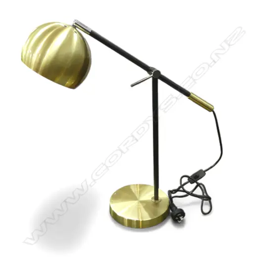 MODERN BRASS LAMP TABLE, WORKING, H.555mm