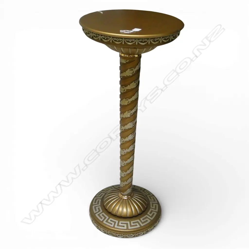 Gilt column probably resin with silver overlay H990mm Image 1++