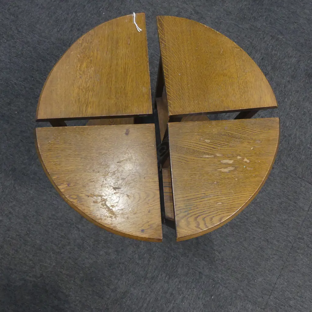 OAK SIDE TABLE IN 4 QUARTER PIECES H.535mm Image 1++