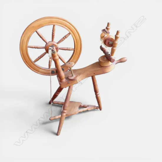 Vintage spinning wheel by Philip Poore of Kerikeri.
