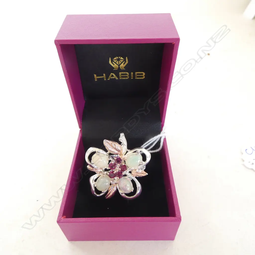 925 SILVER & AFRICAN OPAL RING, 12gms size R Image 1++