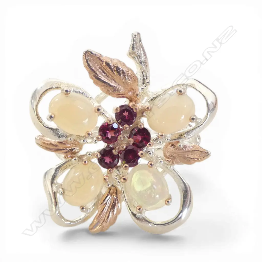 925 SILVER & AFRICAN OPAL RING, 12gms size R Image 1++