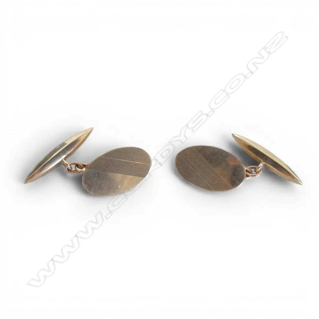 PR 9ct GOLD VINTAGE CUFFLINKS 4.56gms Image 1++