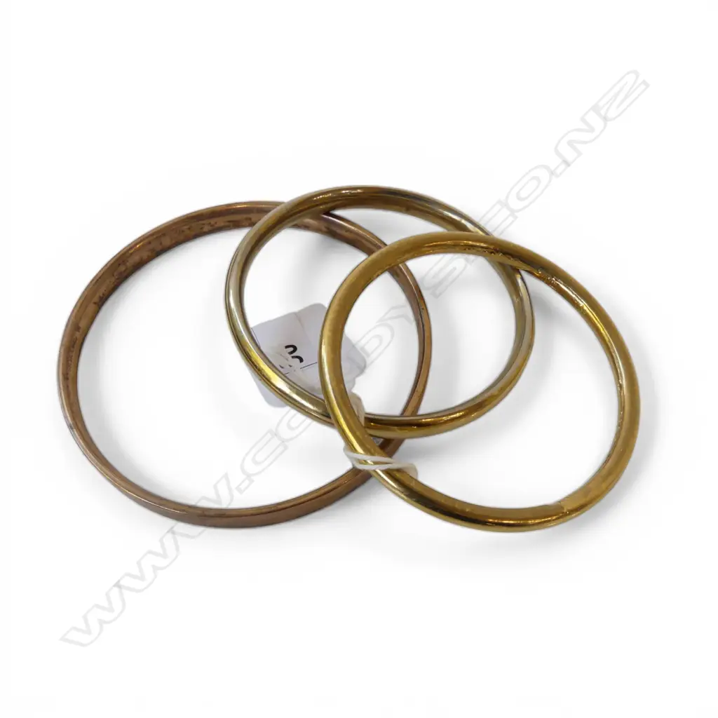 3 S/SILVER 9CT LINED BANGLES 45GMS Image 1++