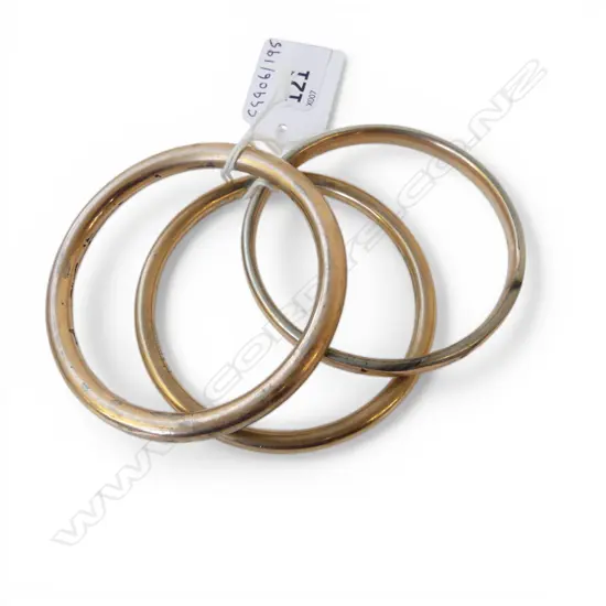 3 S/SILVER GOLD LINED BANGLES 43GMS