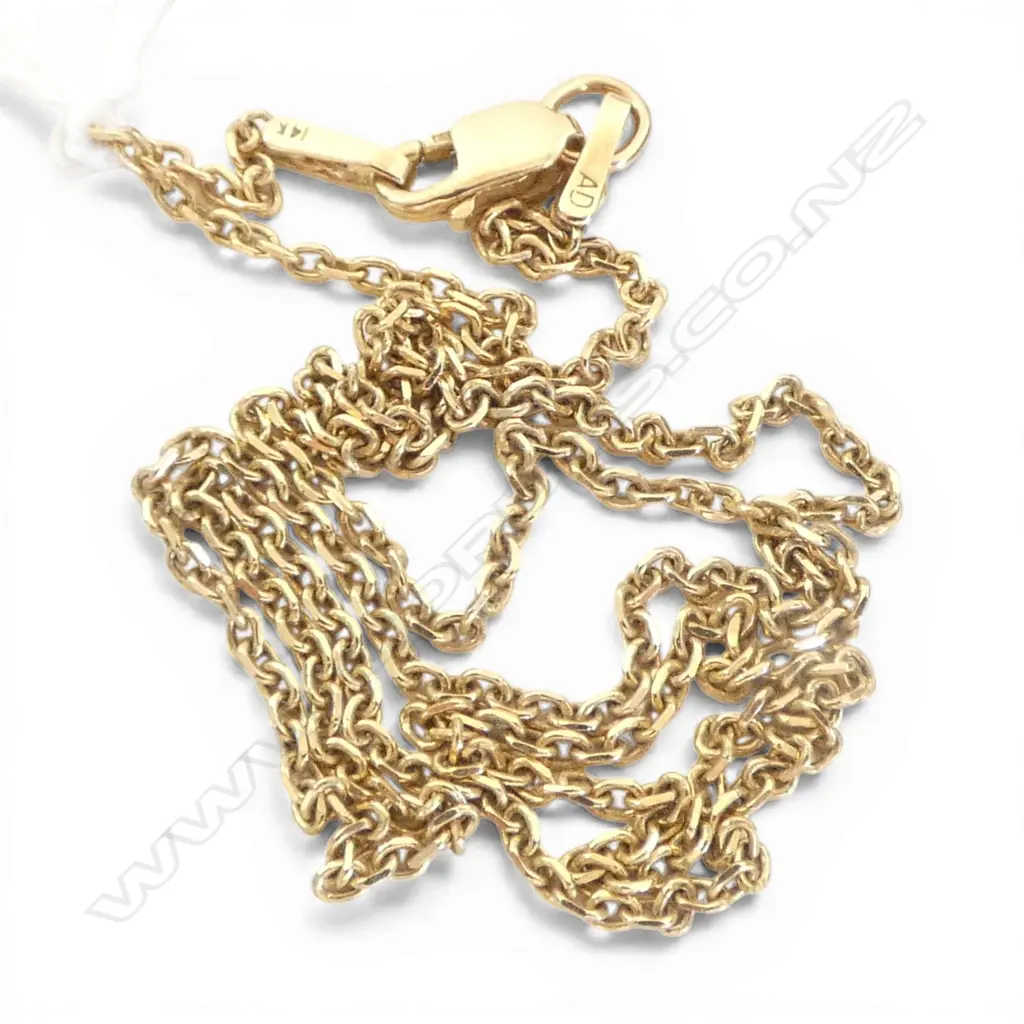 14ct YELLOW GOLD NECK CHAIN L.400mm. 2.46gms Image 1++