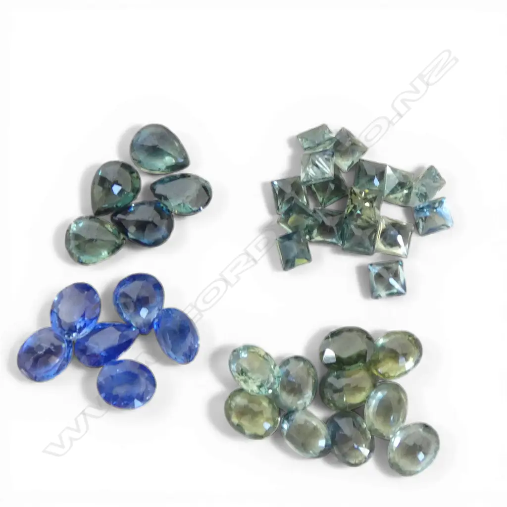 ASST. LOOSE BLUE & GREEN SAPPHIRES, FACET CUT Image 1++