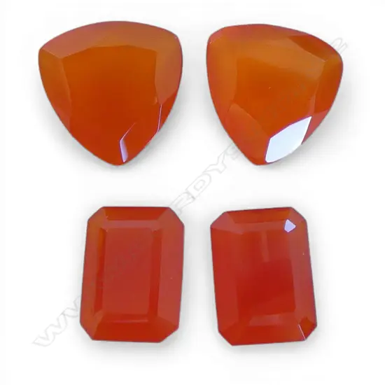 4 FACET CUT CARNELIAN GEMSTONES