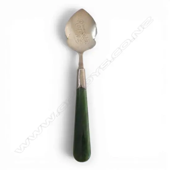 NZ SILVER AND POUNAMU JAM SPOON 27gms