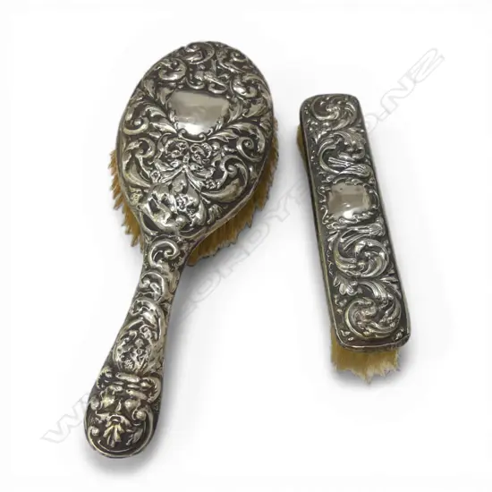 2 STG SILVER BRUSHES, BIRMINGHAM 1908