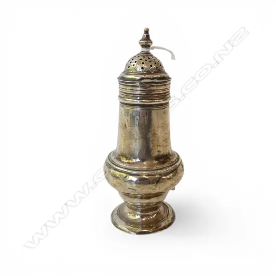 GEORGIAN STG SILVER CONDIMENT H.125mm 62gms