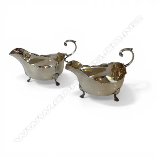 PR STG SILVER GEORGIAN STYLE SAUCE BOATS, BIRMINGHAM 1908, 212gms