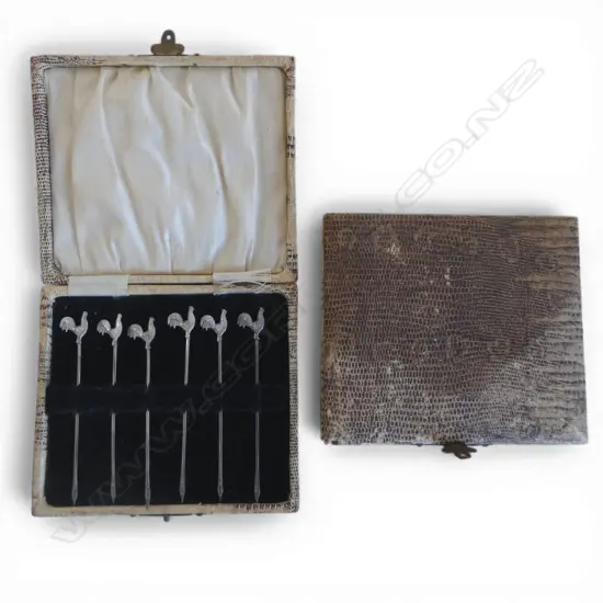 2 CASED SETS OF S/SILVER COCKTAIL STICKS 24GMS