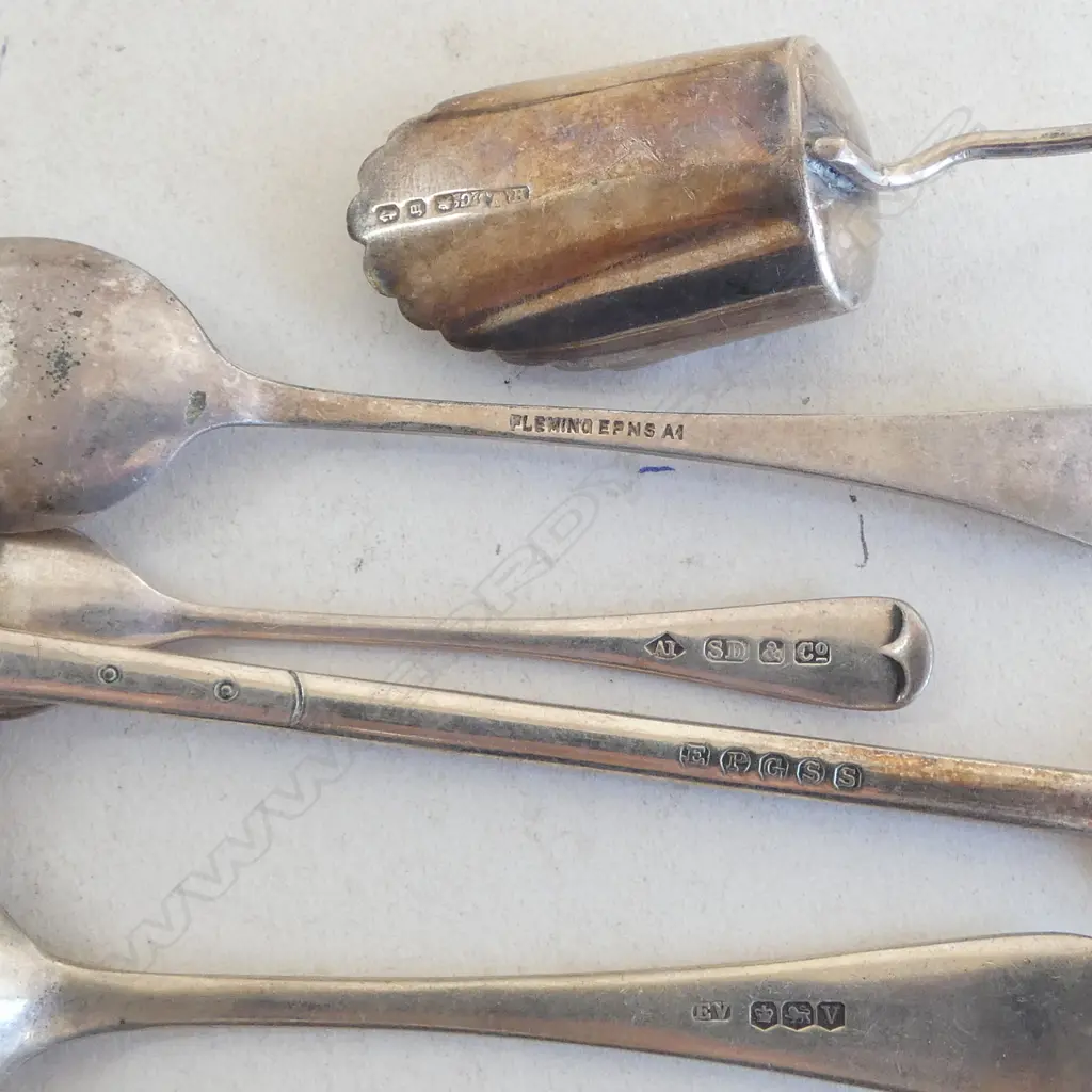 ASSTD EP AND SILVER TSP AND 2 SUGAR TONGS (SILVER 77gms) Image 1++