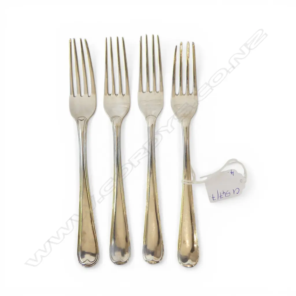 4 IRISH STG SILVER DINNER FORKS, JOHN POWER DUBLIN 1811 273gms Image 1++