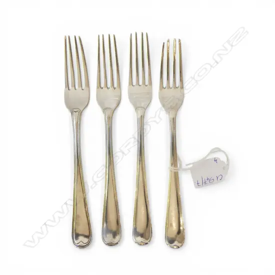 4 IRISH STG SILVER DINNER FORKS, JOHN POWER DUBLIN 1811 273gms