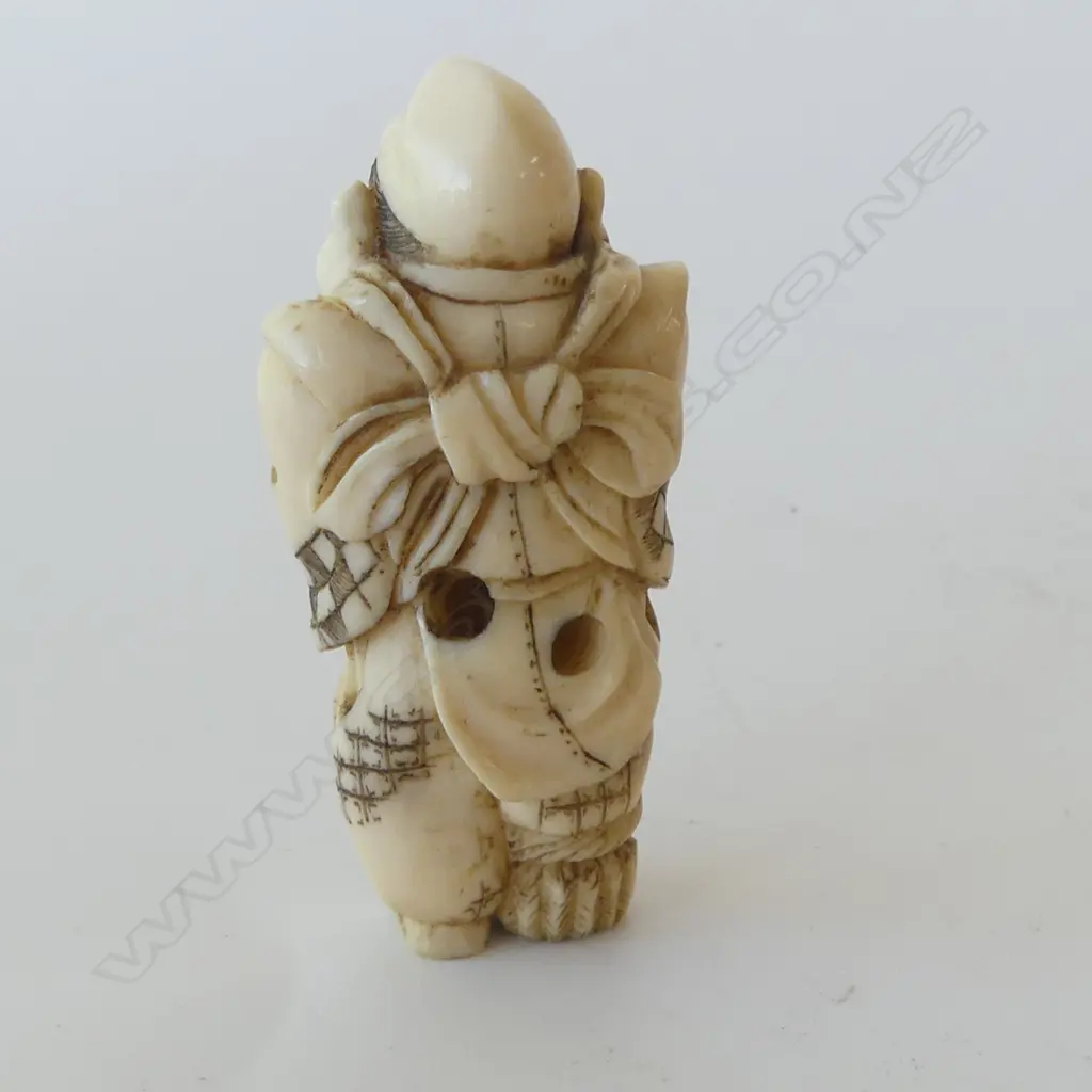 JAPANESE CARVED IVORY NETSUKE SIGNED H.50mm Image 1++
