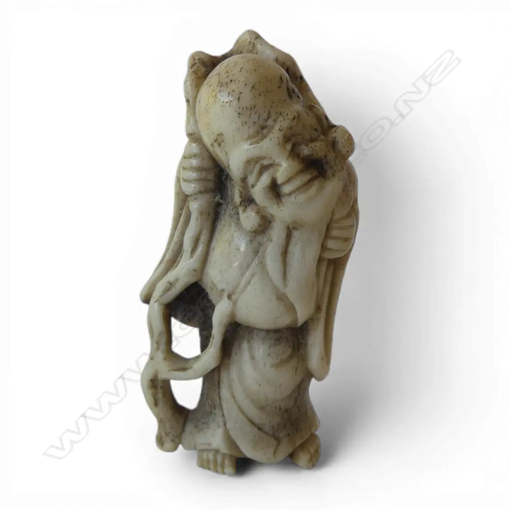 BONE NETSUKE chinese sage H.60mm Image 1++