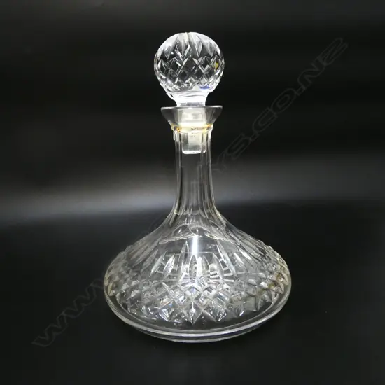 VINTAGE CUT CRYSTAL SHIP'S DECANTER with ball stopper. H.245mm
