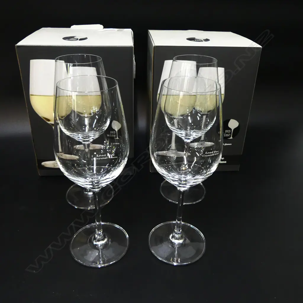 2 BOXES 4x 'MY WINE' WINE GLASSES  Image 1++