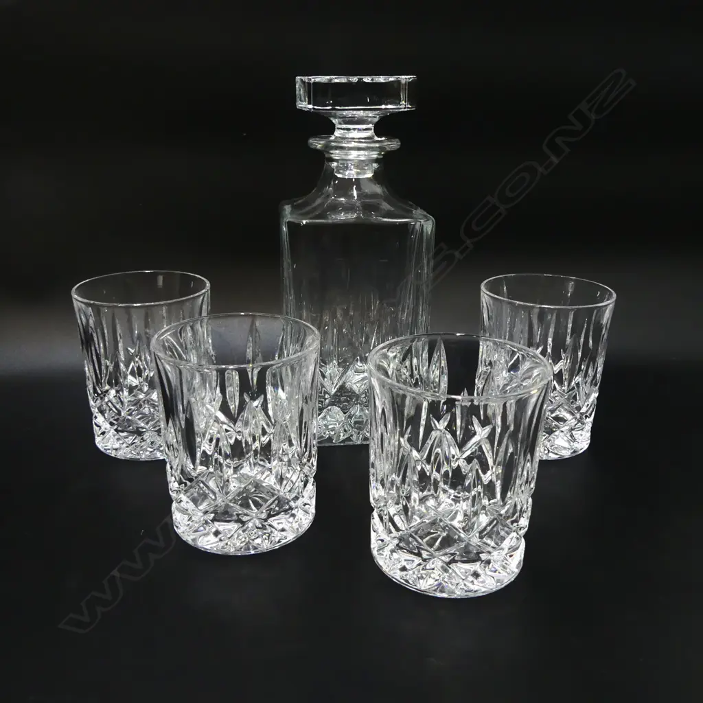 ROYAL DOULTON SET; DECANTER & 4 TUMBLERS, BOXED Image 1++