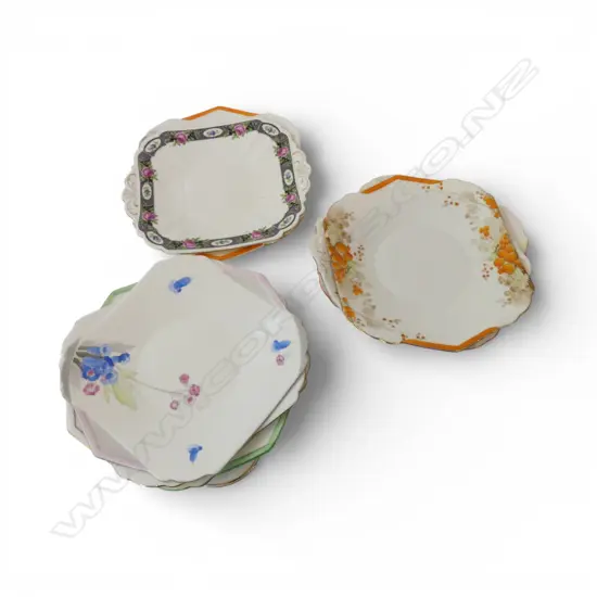 10 SHELLEY CHINA CAKE PLATES DECO PATS ETC