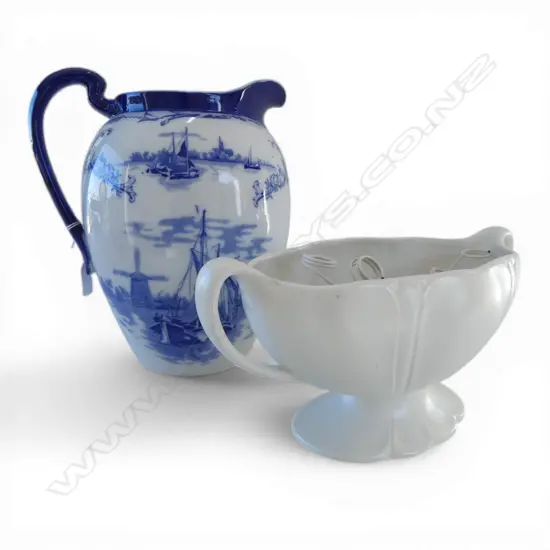 DELPH JUG H.290mm small hairline + BESWICK VASE #1187-1 W.330mm