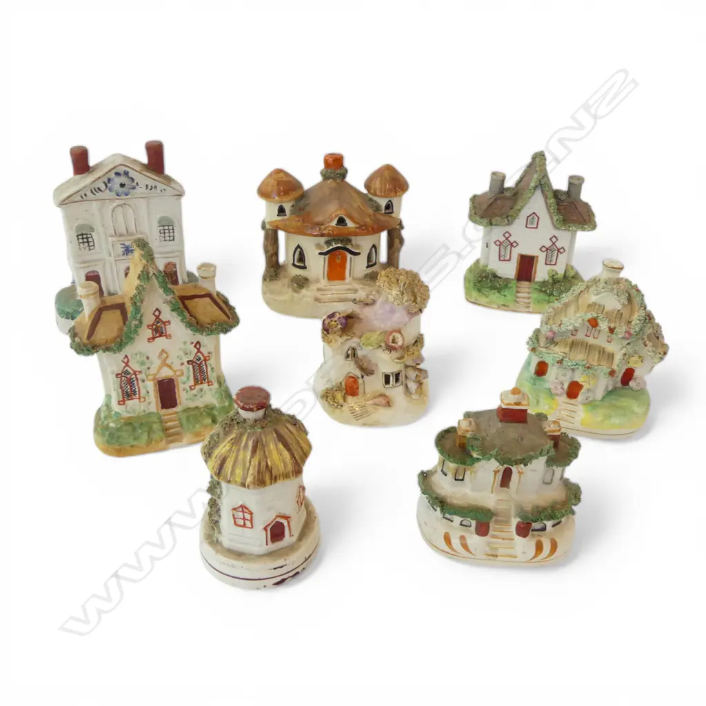 8 ANTIQUE STAFFORDSHIRE HOUSES H.145mm repairs Image 1++