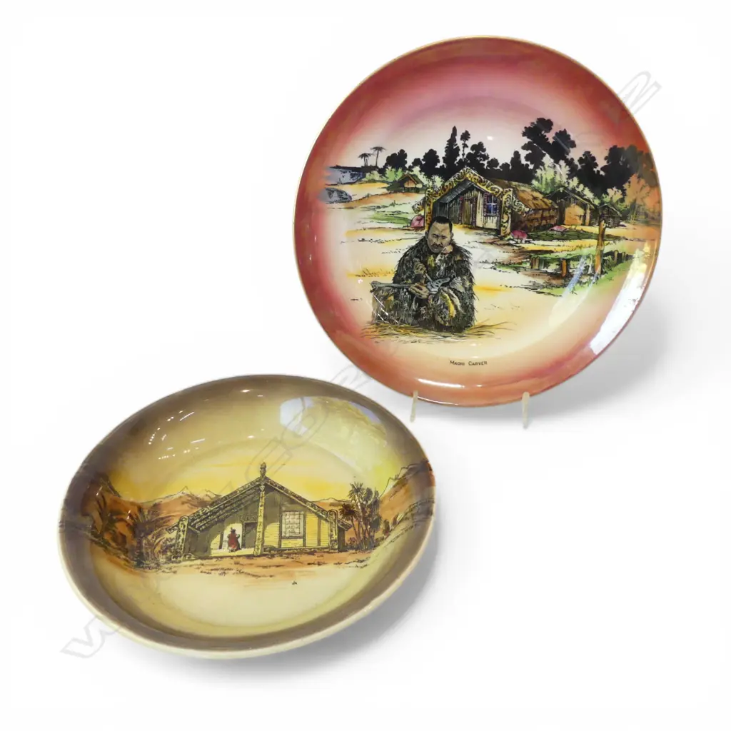 ROYAL STAFFORDSHIRE HOMELAND SERIES BOWL + GRIMWADES MAORI WARE 'MAORI CARVER' PLATE Dia.235mm Image 1++