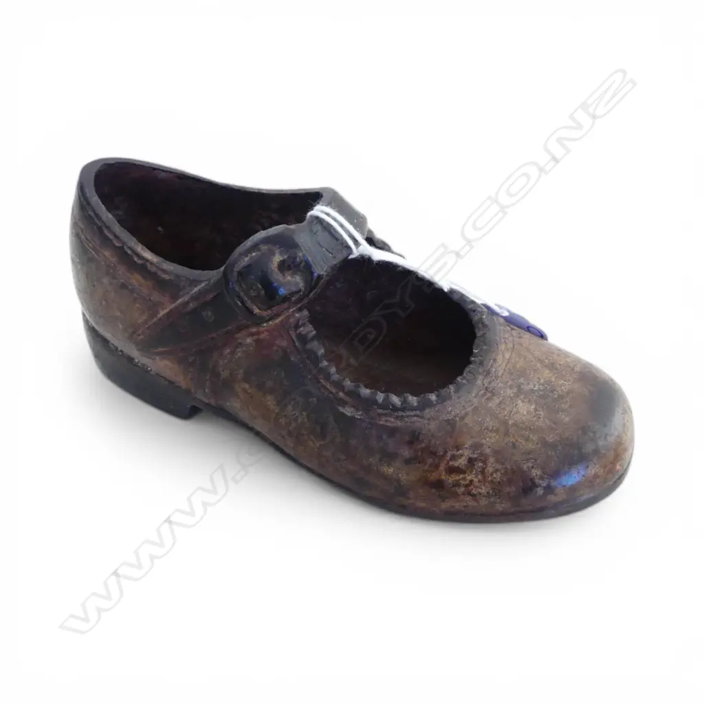 c.1960's MARY JANE BRONZE SHOE L.160mm Image 1++