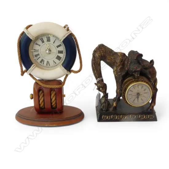 2 CLOCKS: RESIN DALI TYPE + NAUTICAL. H.245mm