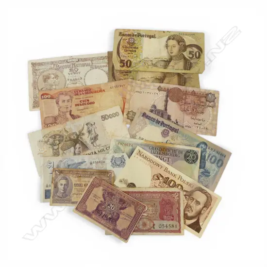 13x OLD WORLD BANK NOTES
