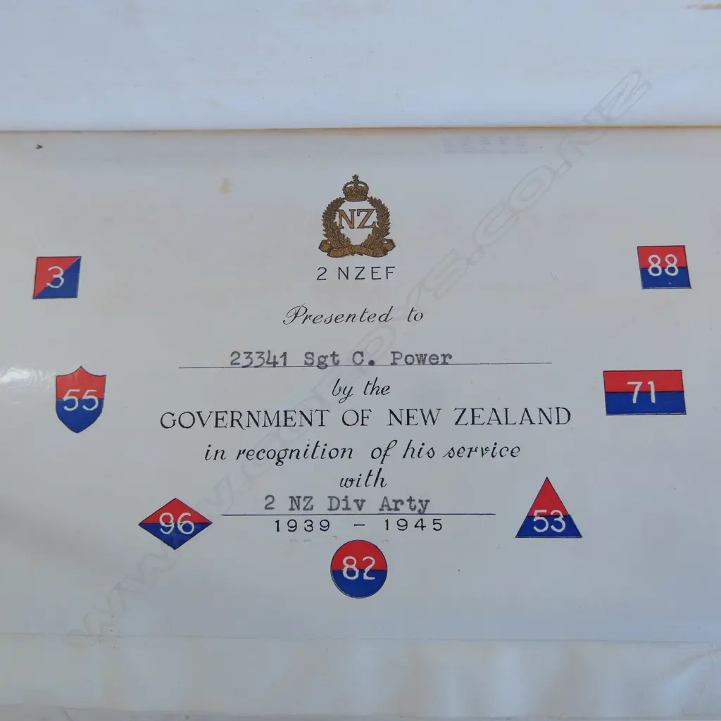 THE OFFICIAL HISTORY OF N.Z. IN THE SECOND WORLD WAR; 2nd DIVISIONAL ARTILLERY signed to Sgt Clive Power Image 1++