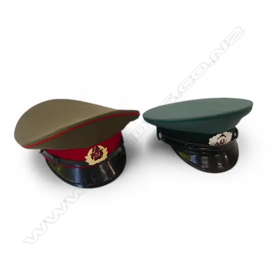 2 MILITARY VINTAGE HATS: Soviet Union & East German