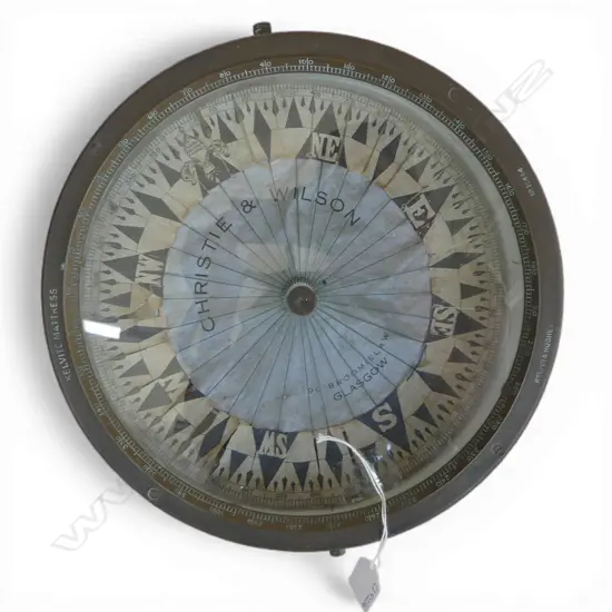 LG SHIPS DRY COMPASS, CHRISTIE & WILSON, GLASGOW 285mm dia