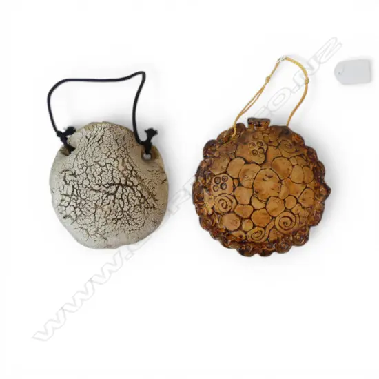 2 NZ POTTERY WALL POCKETS